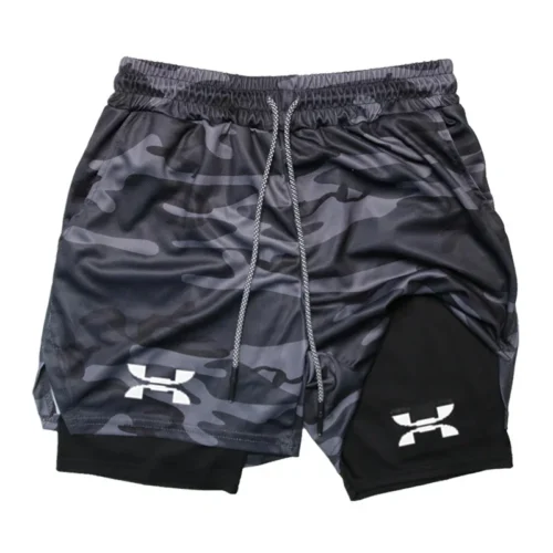 New Running Shorts Men Gym Sports Shorts 2 In 1 Quick Drying Workout Boxing Training Bottoms Fitness Jogging Short Pants Summer