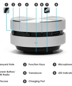 Alternative view of Bone Conduction Bluetooth Speaker with FM Radio - Hummingbird Wireless Stereo Sound