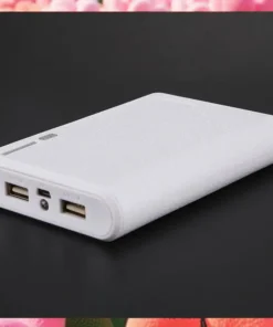 3X Portable USB Power Bank for Smartphones, 18650 Battery, 5V 2A, White
