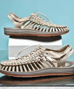 Alternative view of Summer Men's Breathable Weaving Beach Sandals - Casual Flat Outdoor Footwear