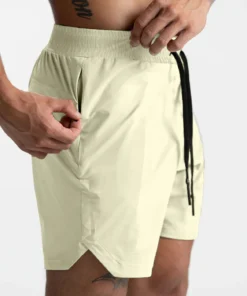 Alternative view of 2024 New Men's Shorts Single-Layer Woven Quick Dry Solid Color Running Fitness Sports Casual American Fifth Pants Comfortable