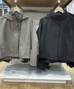 Alternative view of Women's Windproof Stand Collar Hooded Jacket - Lightweight Outdoor Coat