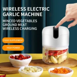 Electric Garlic Masher - Portable Mini Chopper with USB Charging for Efficient Meat and Vegetable Grinding