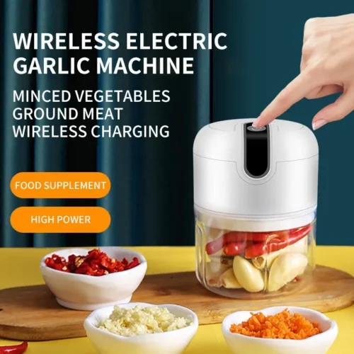 Electric Garlic Masher - Portable Mini Chopper with USB Charging, Multi-Function Meat and Vegetable Grinder