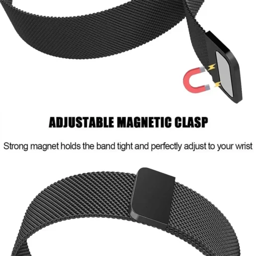 Magnetic Milanese Strap for Samsung Galaxy Watch and Huawei GT3 – 20/22mm Stainless Steel Band - Image 3