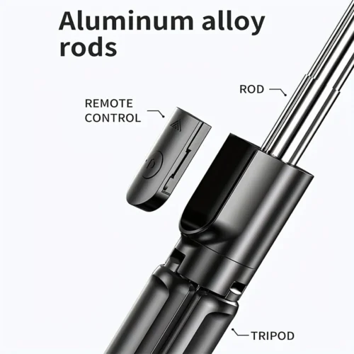 Alternative view of Expandable 3-in-1 Selfie Stick Tripod With Detachable BT Wireless Remote Compatible With Most Of Phones Lightweight Tripod Stand