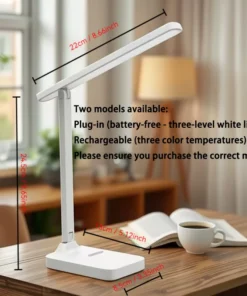 Alternative view of Foldable eye protection desk lamp, supports three-speed dimming, supports USB charging and plug-in two styles, and has learning