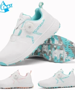 LiXingMing Golf Shoes Women Pink Professional Water proof Spikeless Golf Sport Shoes Outdoor Training Golf Walking Sneakers
