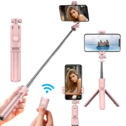 Wireless Selfie Stick Tripod with Detachable Remote for Mobile Phones