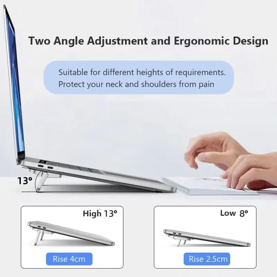 Adjustable Laptop Stand - 2-Piece Set, Foldable Cooling Bracket for Tablets and Notebooks - Image 5