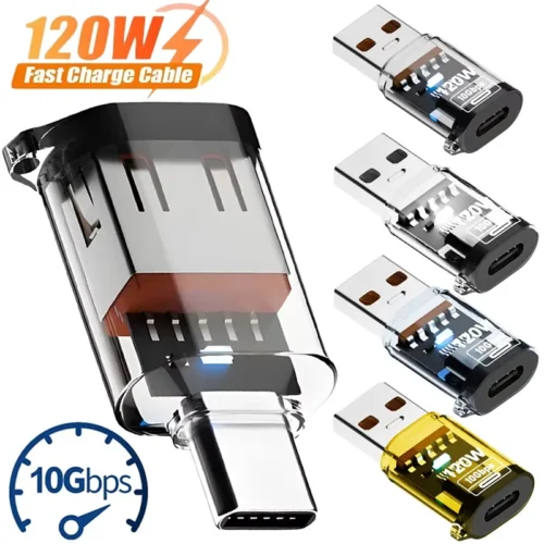 120W OTG USB 3.2 To Type C Adapter USB Female To Type C Male Fast Charging Adadpter OTG USB C For iPhone 15 16 Samsung Laptop PC