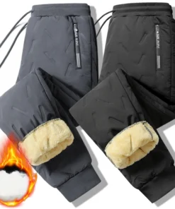 Winter Women's Thick Warm Straight Trousers with Drawstring