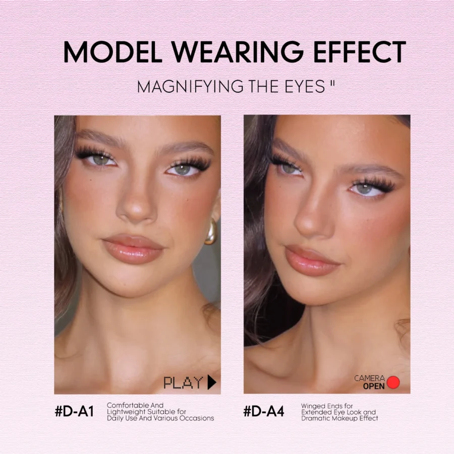 Veltrinay Fake Lashes Mink Lashes Plush 3D False Eyelashes Clear band Accent Cat Eye Lashes False Lashes Makeup - Image 4