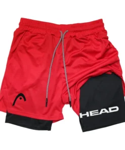 Anime Berserk Head Running Shorts Men Fitness Gym Training 2 in 1 Sports Quick Dry Workout Jogging Double Deck Summer