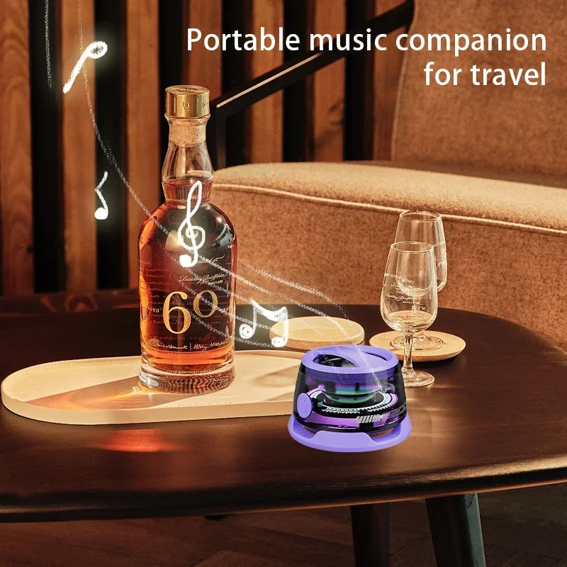 HOMEFISH Portable Bluetooth Speaker with RGB Lighting and Phone Holder - 7 Hours Playback - Image 5