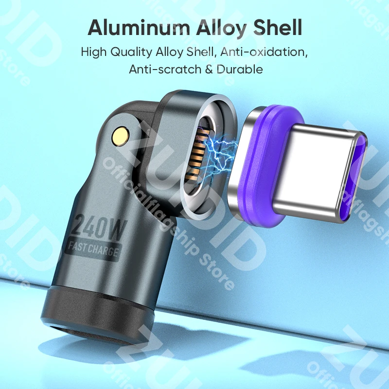 240W USB C to Type C Magnetic Adapter 16Pin 5A Fast Charge Male to Female Data Converter for Samsung iPhone 15 Pro iPad MacBook - Image 6