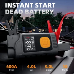 Portable Lithium Jump Starter with 6000mAh Capacity for 12V Diesel Engines in Cars, Vans, Yachts, and Boats