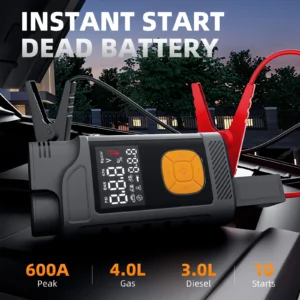 Portable Lithium Jump Starter with 6000mAh Capacity for 12V Diesel Engines in Cars, Vans, Yachts, and Boats