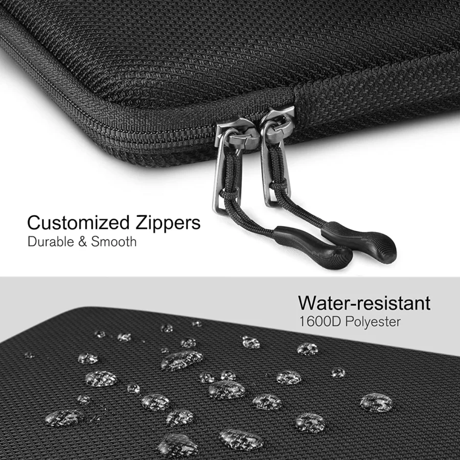 Laptop Sleeve Bag for 13-15.6 Inch Laptops - Waterproof Shockproof Case with Straps, Black - Image 6