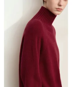 Alternative view of AMII minimalist 2024 winter women's versatile turtleneck top all-wool seamless integrated forming antibacterial sweater 12454040