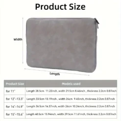 Alternative view of PU Leather Laptop Sleeve Case - Slim and Protective Design for 11-15 Inch Devices