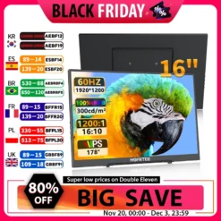 16-Inch Portable FHD Monitor with 100% sRGB and Eye Care for PC and Mac