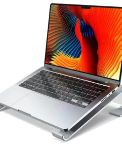 Aluminum Laptop Cooling Stand for MacBook, Dell, HP, Lenovo – Adjustable Riser for Desk Support