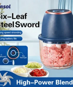 TINSOL 350ml Electric Meat Grinder and Vegetable Slicer Blender