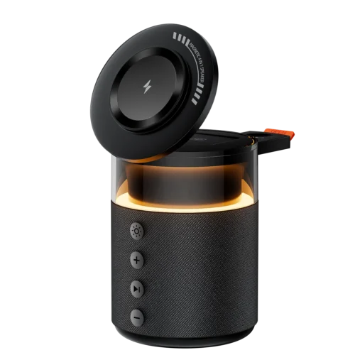 5-in-1 Magnetic Wireless Charging Station with Wireless Speaker Night Light Fast Charger for iPhone iWatch AirPods With Speaker