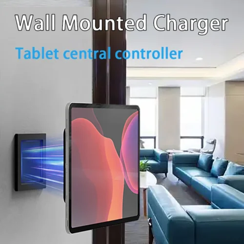 Wall Mounted Tablet Holder Wireless Charger Magnetic Bracket Type-C USBC for Android iPad Home Central Control Panel Accessories