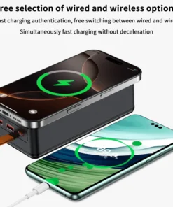 Alternative view of DIY Power Bank Case for 21700 Batteries, 22.5W Fast Charge, 15W Wireless Charging, Dual USB/Type-C Output