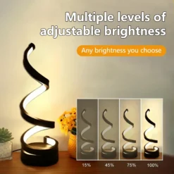 Alternative view of LED Table Lamp with Dimmable Feature and Spiral Design for Bedroom and Office