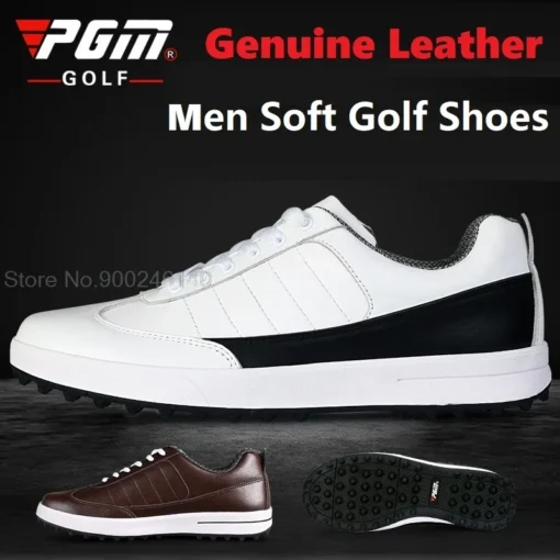Men's Golf Shoes with Waterproof Genuine Leather and Shockproof Design, Sizes 39-46 - Image 2
