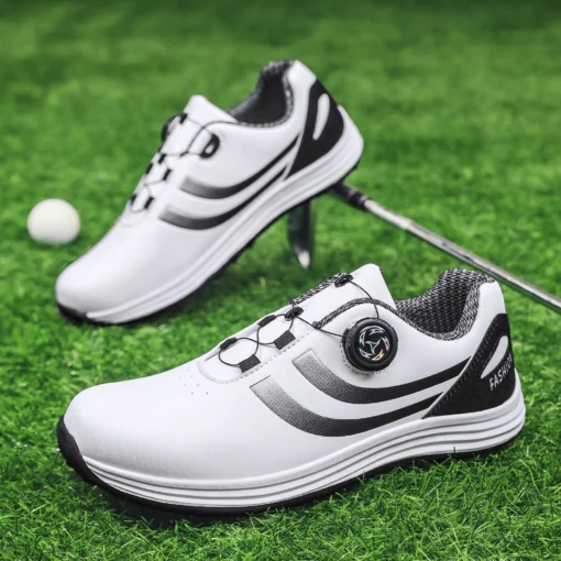 Golf Shoes for Outdoor Leisure Sports, Slip-resistant Walking Shoes for Men and Women, White 9 - Image 2