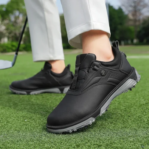 Alternative view of X13 Golf Shoes Men's Large Size To 47# Professional Waterproof Rotating buckle Anti-slip Studs Outdoor Golfer Training Sneakers