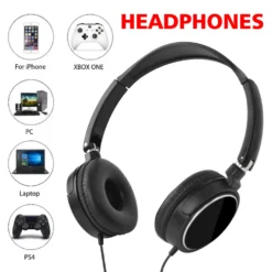 Wired Over-Ear Headphones with Noise-Cancelling Feature for PC and Mobile Users
