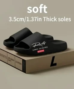 Men's Summer EVA Printed Non-Slip Slippers - Thick-Soled Casual Footwear for Indoor and Outdoor Use