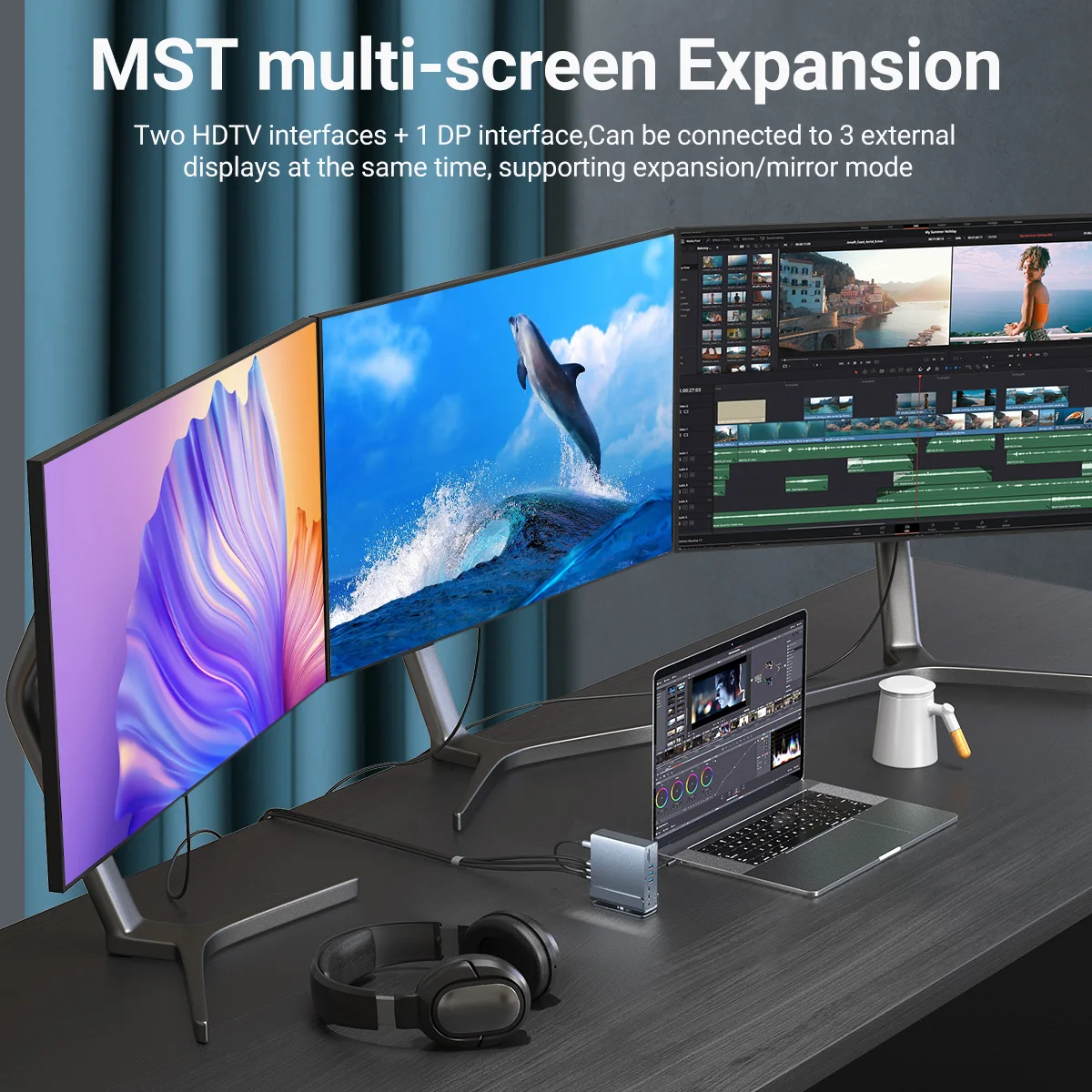 USB-C Hub Docking Station with HDMI Output and Power Delivery for Laptops - Image 3