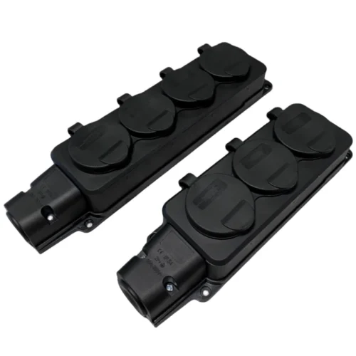 EU German 3 / 4 Ways Outdoor Waterproof Outlet Rain Plug with Cover Germany Russia Wireless Extension Power Strip IP54 16A 3500W