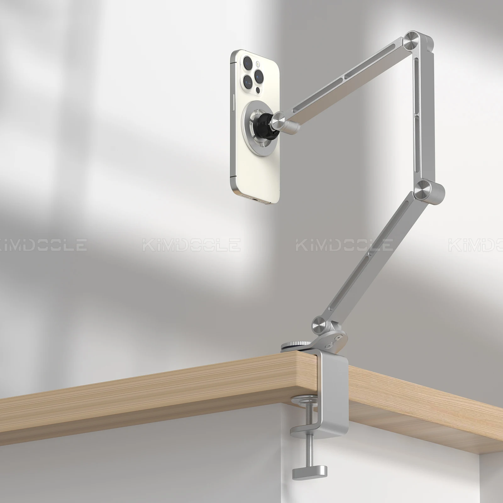 Kimdoole Adjustable Rotating Tablet and Phone Stand with Magnetic Clip