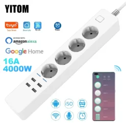 Smart Power Strip with WiFi and 4 USB Charging Ports for Alexa and Google Home Assistant