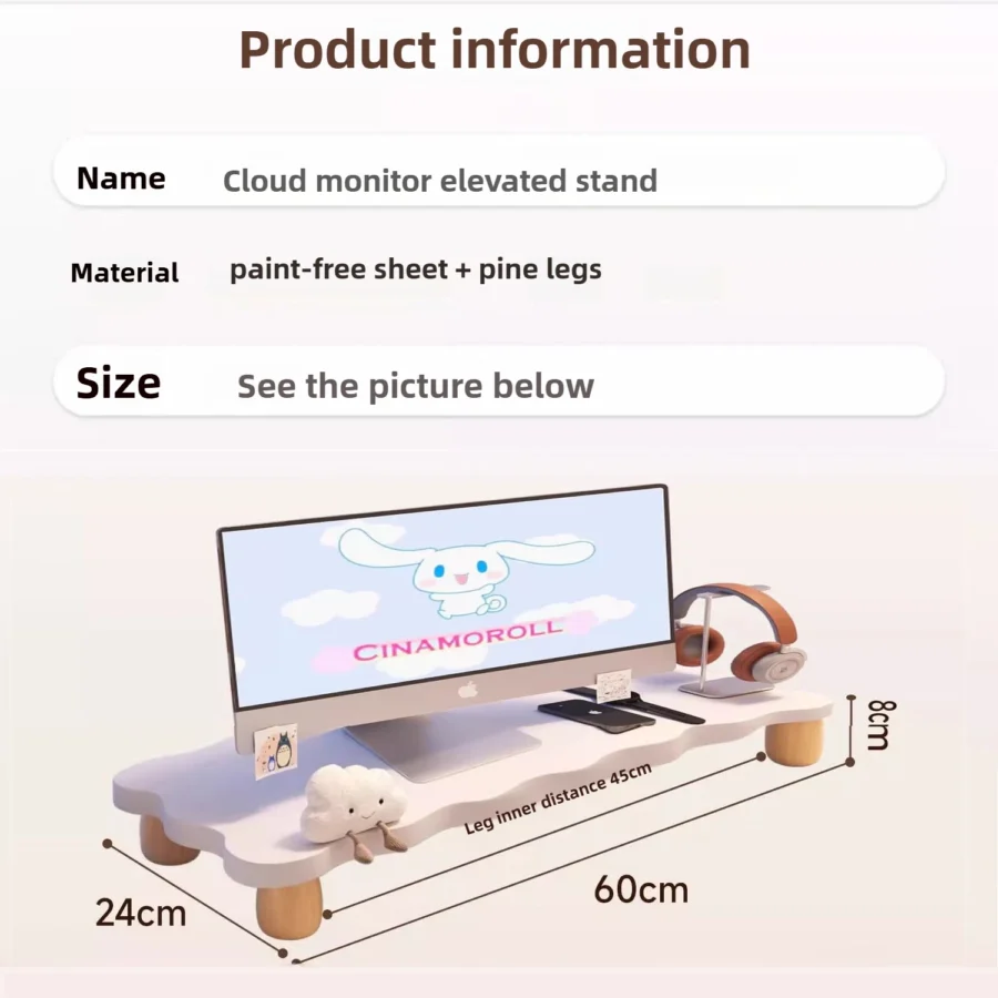 Office computer riser, monitor stand, office workstation display stand, desktop storage rack - Image 3
