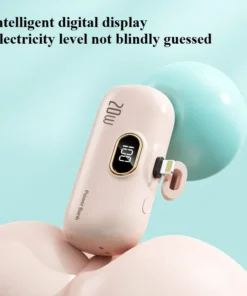 Alternative view of Mini 10,000mAh Power Bank with Built-in Cable - Portable Mobile Charger for Type-C and Lightning Devices