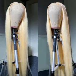 Alternative view of 613 Blonde Lace Frontal Human Hair Wig + 13x6 HD Transparent + Brazilian Straight + Can Be Dyed