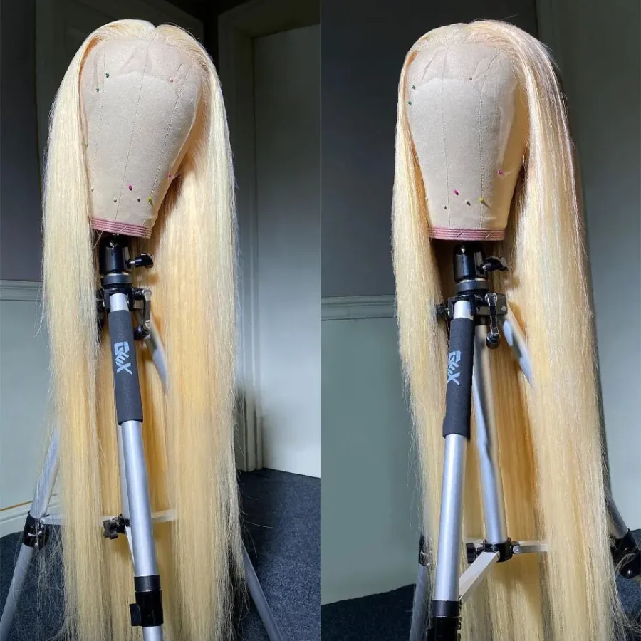13x6 HD Transparent 613 Blonde Lace Frontal Human Hair Wigs Brazilian Straight Lace Front Human Hair Wigs Can Be Dyed Any Color - Image 2