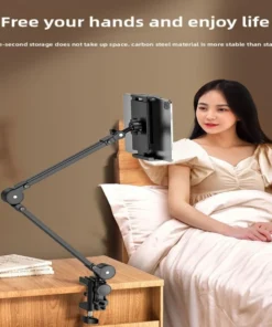 Alternative view of Bimawen Adjustable Height Tablet Stand For iPad 15 6 16 Inch Screen Portable Monitor Desk Mount With Aluminum Long Rotating Arm