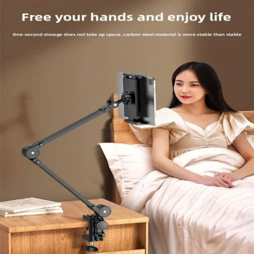 Adjustable Height Tablet Stand with Rotating Arm for iPad and Portable Monitors - Image 2