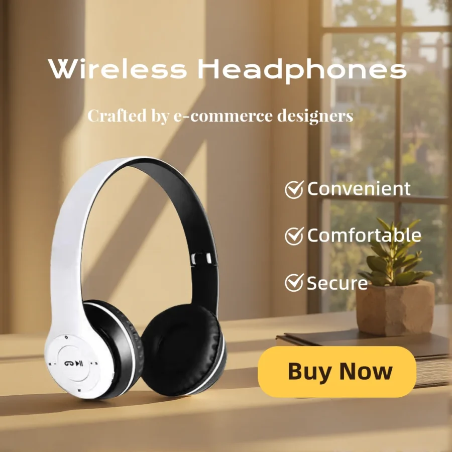 Foldable Bluetooth Over-Ear Headphones with Microphone and Volume Control for iPhone and Android - Image 5