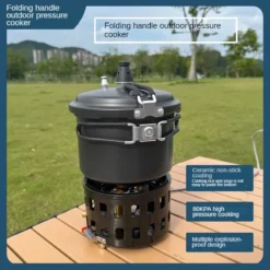 Alternative view of Portable High Pressure Camping Cooker with Ceramic Non-Stick Coating for Outdoor Enthusiasts, 80 kPa