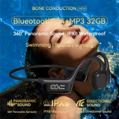 Alternative view of Bone Conduction Headphones with Bluetooth 5.4, IPX8 Waterproof for Swimming and Sports, Supports MP3 Player with 32G RAM